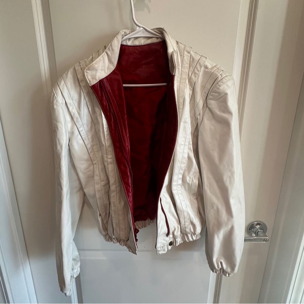 Vintage White and Red Jacket